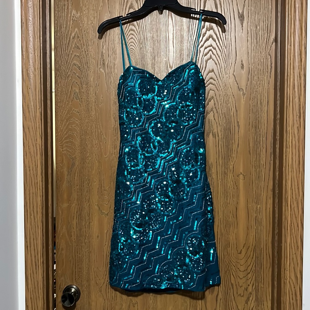 Green sequin Scala Mini Dress